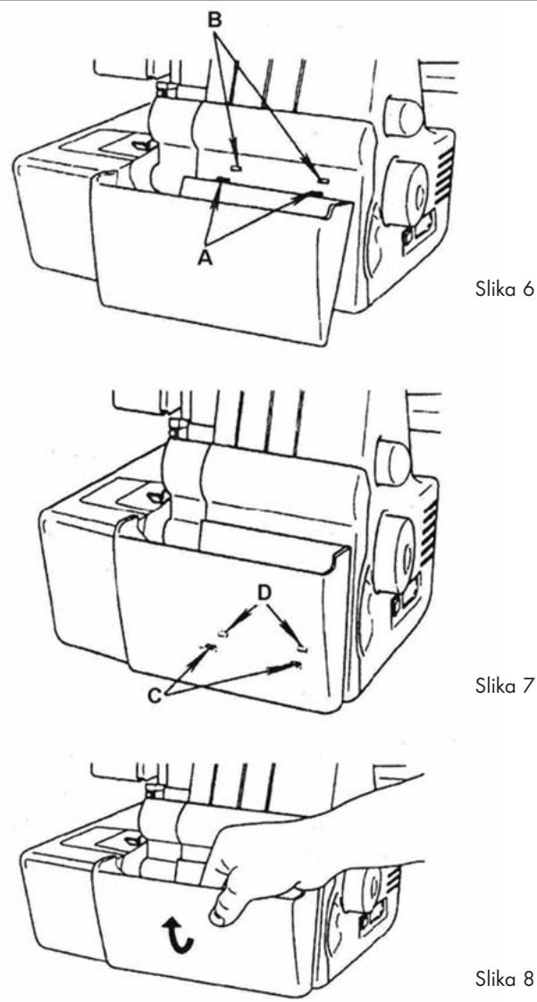 SILVERCREST SON 90 A1 OVERLOCK SEWING MACHINE - Namestitev posode za odpadke - 2