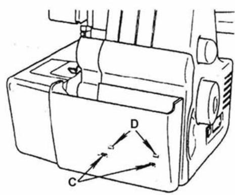 SILVERCREST SON 90 A1 OVERLOCK SEWING MACHINE - Fitting the waste container - 3