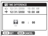 FUJIFILM FINEPIX REAL 3D W1 - Specify the difference between local time and your home time zone. - 3