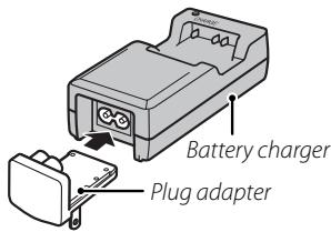 FUJIFILM FINEPIX JV200 - Attach the plug adapter. - 1