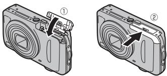 FUJIFILM FINEPIX T200 - Close the battery-chamber cover. - 1