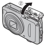 FUJIFILM FINEPIX T300 - Open the battery-chamber cover. - 2