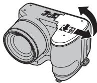 FUJIFILM FINEPIX S2900 - Open the battery-chamber cover. - 1