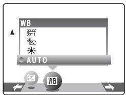 FUJIFILM FINEPIX A340 - WB WHITE BALANCE (SELECTING THE LIGHT SOURCE) - 1