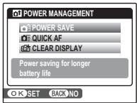 FUJIFILM FINEPIX F200 EXR - Choose power management options. - 1