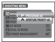 FUJIFILM FINEPIX F200 EXR - P PROGRAM AE/A APERTURE PRIORITY AE - 6