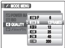 FUJIFILM FINEPIX F40FD - Setting the F -MODE MENU (Photography) - 1