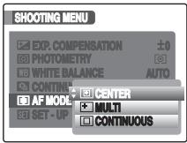 FUJIFILM FINEPIX F40FD - Specifying focusing mode (AF MODE) - 1