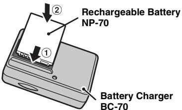 FUJIFILM FINEPIX F40FD - Load the battery into the battery charger BC-70. - 1
