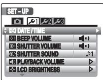 FUJIFILM FINEPIX F40FD - Display the DATE/TIME screen. - 1