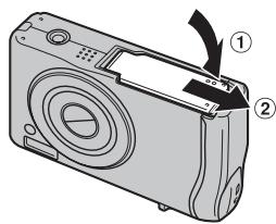 FUJIFILM FINEPIX F40FD - Close the battery cover. - 1