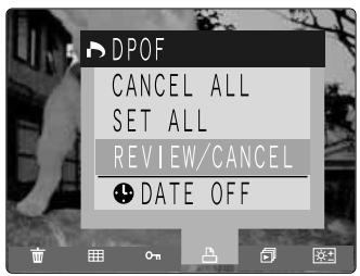 FUJIFILM FINEPIX S1 PRO - Checking and Cancellation DPOF Settings for Single Frame (REVIEW/CANCEL) - 2