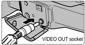 FUJIFILM FINEPIX S1 PRO - Switch the camera and the TV off. Plug the enclosed video cable into the VIDEO OUT socket on the camera. - 1