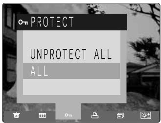 FUJIFILM FINEPIX S1 PRO - Press “<” or “>” on the 4-direction button to display the “PROTECT” menu. - 2