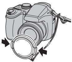 FUJIFILM FINEPIX S5800 - Attaching the lens cap - 1