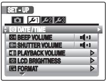 FUJIFILM FINEPIX S5800 - Display the DATE/TIME screen. - 1