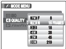 FUJIFILM FINEPIX S800 - Setting the F -MODE MENU (Photography) - 1