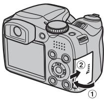 FUJIFILM FINEPIX S800 - Close the slot cover. - 1