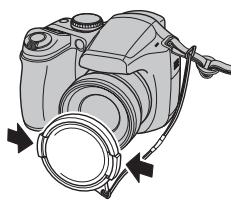 FUJIFILM FINEPIX S800 - Attaching the lens cap - 1