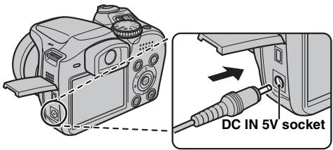 FUJIFILM FINEPIX S800 - Using the AC power adapter (sold separately) - 1
