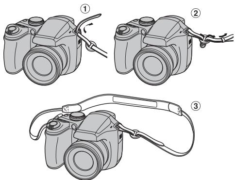 FUJIFILM FINEPIX S800 - Attaching the strap - 1