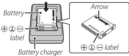 FUJIFILM FINEPIX Z80 - Place the battery in the charger. - 1