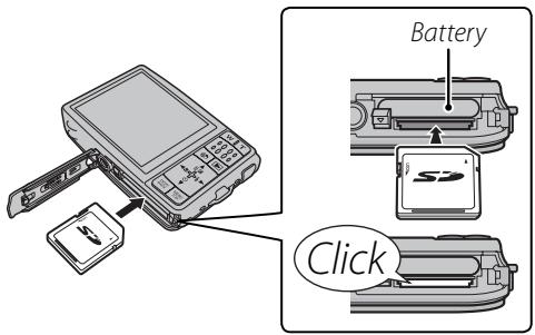 FUJIFILM FINEPIX Z80 - Insert the memory card. - 1
