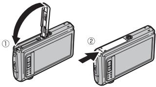 FUJIFILM FINEPIX Z90 - Insert the memory card. - 3
