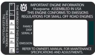 HUSQVARNA 235 - Other symbols/decals on the machine refer to special certification requirements for certain markets. - 1