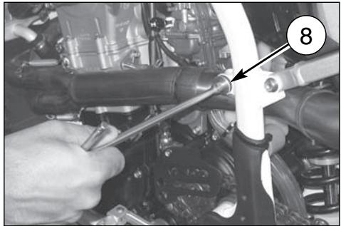 HUSQVARNA SMR 450 - Note\*: If silencer or exhaust are difficult to remove, help to slide them apart by tapping gently with a rubber or plastic hammer. - 4