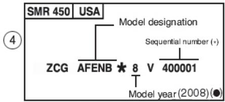 HUSQVARNA SMR 450 - VEHICLE IDENTIFICATION NUMBER (V.I.N.) - 4