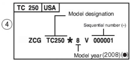 HUSQVARNA TC 510 - VEHICLE IDENTIFICATION NUMBER (V.I.N.) - 2