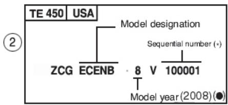 HUSQVARNA TC 510 - VEHICLE IDENTIFICATION NUMBER (V.I.N.) - 2
