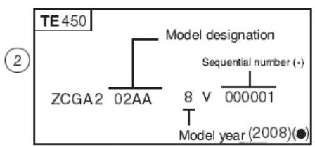HUSQVARNA TE 450 - VEHICLE IDENTIFICATION NUMBER (V.I.N.) - 3