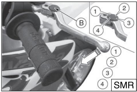 HUSQVARNA TE 450 - Reglage du LEVIER du FREIN avant et controle du niveau FLUIDE FREIN avant - 1