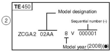 HUSQVARNA TE 510 - VEHICLE IDENTIFICATION NUMBER (V.I.N.) - 4