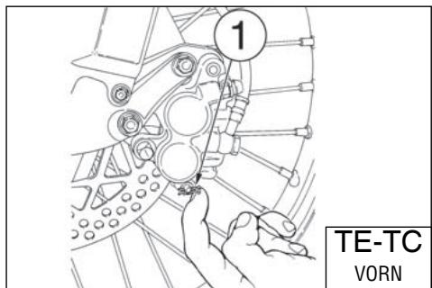 HUSQVARNA TXC 450 - MONTAGE BREMSBELAEGE - 1