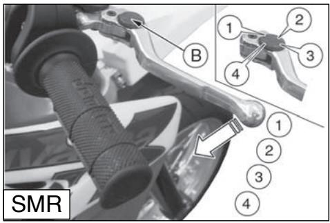 HUSQVARNA TXC 450 - STEUERHEBELEINSTELLUNG UND STANDKON- TROLE DER BREMSFLUSSIGKEITN FÜR DIE VOR- DERRADBREMSE - 1