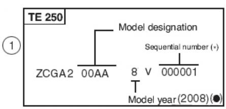 HUSQVARNA TXC 450 - VEHICLE IDENTIFICATION NUMBER (V.I.N.) - 2
