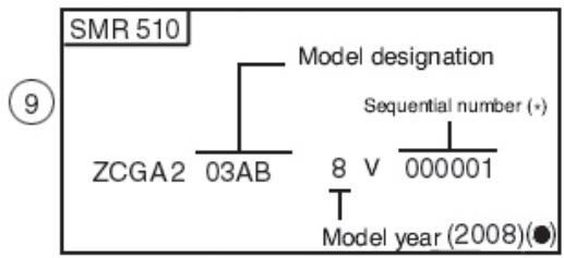HUSQVARNA TXC 510 - NÚMERO DE IDENTIFICACIÓN DEL MOTOCICLO (V.I.N.) - 3