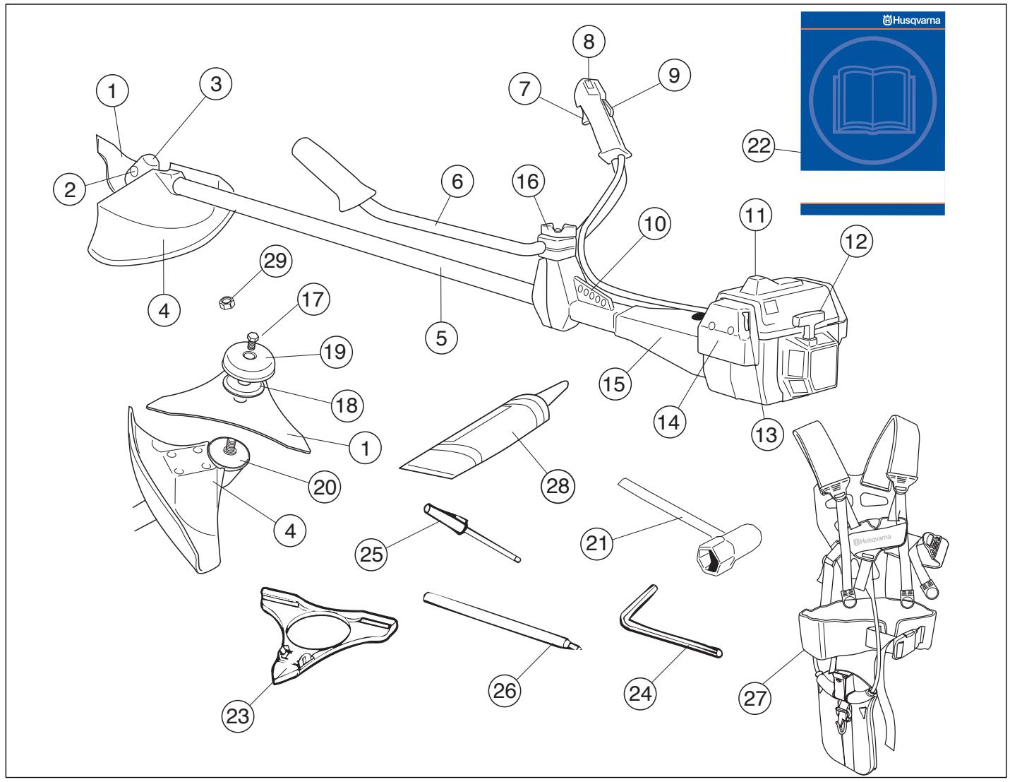 HUSQVARNA 240 F - What is what on the clearing saw? (240F) - 1