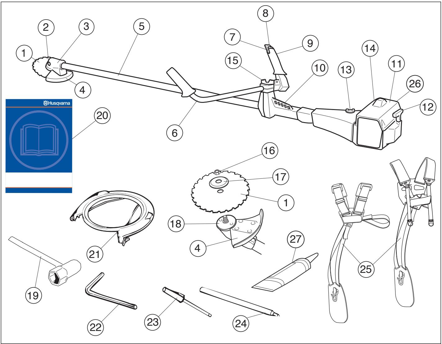 HUSQVARNA 240 F - What is what on the clearing saw? (240R) - 1