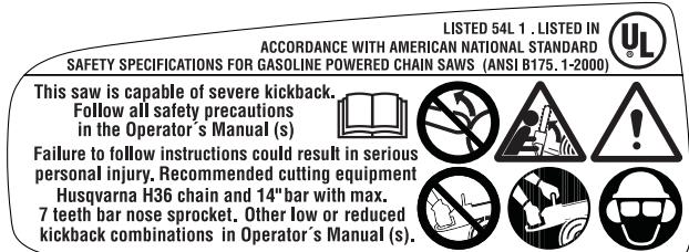 HUSQVARNA 338 XPT - Symbols in the operator's manual: - 19
