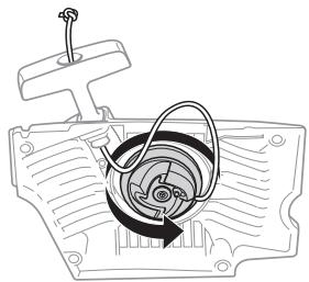 HUSQVARNA 340 E - Changing a broken or worn starter cord - 3
