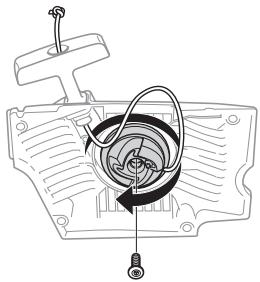 HUSQVARNA 340 E - Tensioning the recoil spring - 1