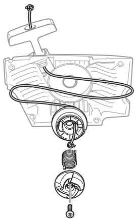 HUSQVARNA 340 E - Changing a broken or worn starter cord - 4