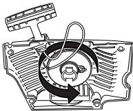 HUSQVARNA 345 E - Changing a broken or worn starter cord - 3