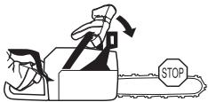 HUSQVARNA 345 E - Checking the brake trigger - 3