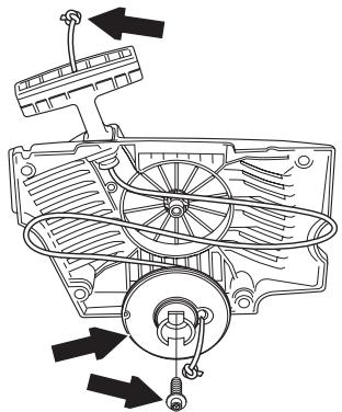 HUSQVARNA 353 - Remplacement d'une corde de lanceur rompue ou usée - 4