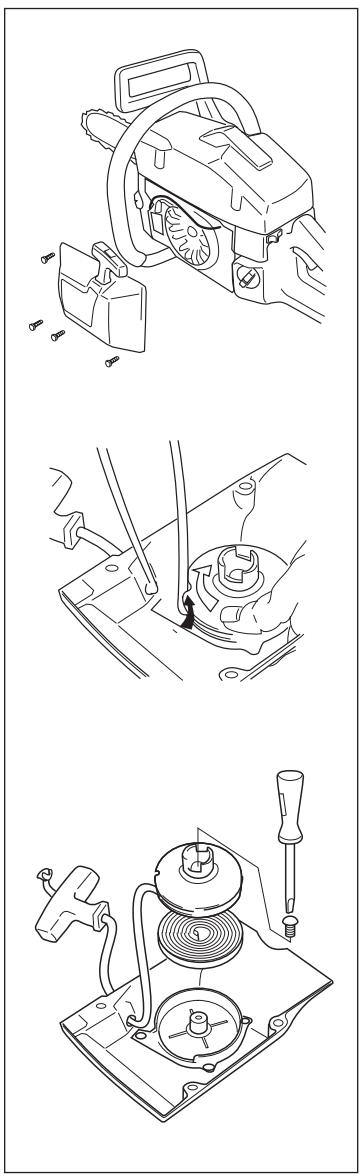 HUSQVARNA 371 XP - Changing a broken or worn starter cord - 3